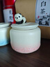 瀾春江側把壺功夫茶具套裝新款高檔陶瓷泡茶壺茶杯茶盤(pán)家用輕奢茶具禮盒 千里江山熊貓10件（櫻桃粉） 【高檔禮盒裝】 曬單實(shí)拍圖