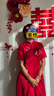 蘭卡·羅妮中式旗袍敬酒服新娘酒紅色小個(gè)子結(jié)婚訂婚禮服連衣裙平時(shí)可穿甜美 酒紅色 L 曬單實(shí)拍圖