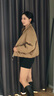 高梵羊毛輕殼5.0鵝絨服女2025年秋季巴恩風(fēng)羽絨服外套戶(hù)外短款立領(lǐng) 鎏金3號 S (90-110斤 飛天鵝絨29g) 曬單實(shí)拍圖