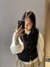 圣保美小香風(fēng)連衣裙春秋季女裝2025新款小個(gè)子穿搭配馬甲半身長(cháng)裙子套裝 三件套【馬甲+襯衫+半身裙】 L 碼 曬單實(shí)拍圖