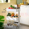 宜家（IKEA）拉斯克家居小推車置物架廚房儲(chǔ)物架客廳大容量儲(chǔ)物收納架 【升級(jí)款】米色黃色大號(hào) 35*45*77cm 曬單實(shí)拍圖