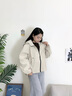 尚靜休閑連帽短外套女2025春秋新款時(shí)尚氣質(zhì)戶(hù)外運動(dòng)夾克寬松短款上衣 米色 M 曬單實(shí)拍圖