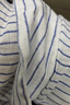 無印良品（MUJI）女式 漢麻水洗襯衫領(lǐng)長袖襯衫女士襯衣外套外衣 25年夏季女裝上衣 米白色條紋 M （160/84A） 曬單實(shí)拍圖