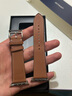 istrap蘋果手表表帶真皮愛馬仕同款牛皮適用apple watch表帶S10/9/8/7/6/5/SE男女士iWatch ultra2手表帶 淺棕白線丨銀色配件 44/45/46MM表盤【適用Wat 曬單實拍圖