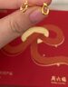 周六福黃18K金耳釘女時尚靈蛇耳飾生肖本命年蛇系列送女友節(jié)日禮物 一對 曬單實拍圖