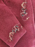 俞兆林（YUZHAOLIN）中老年女裝奶奶裝秋冬毛呢外套刺繡新款呢子夾克上衣服喜慶媽媽裝 FHHNB25 加棉紅色上衣 XL  【推薦70-95斤】 曬單實拍圖