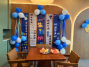 仕彩藍色主題生日金屬氣球裝飾場(chǎng)景布置男孩周歲生日兒童寶寶派對條幅 曬單實(shí)拍圖
