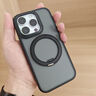 SINEX【德國進(jìn)口】新款蘋(píng)果iPhone16promax手機殼360旋轉支點(diǎn)殼iPhone15pro帶磁吸支架13防摔保護套14P 【磨砂黑】360°旋轉支架丨裸機手感丨內置磁吸 iPhone 15 曬單實(shí)拍圖