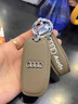 索飾高檔奧迪汽車(chē)鑰匙套適用A6L Q5L Q3 A4L A8L A7L  q7全包保護殼 G款【經(jīng)典黑】手繩款 曬單實(shí)拍圖