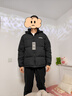 雅鹿【高充絨203G】羽絨服男士短款加厚冬季新款撞色連帽面包服外套男 黑色 XL /180【推薦135-150斤】 曬單實(shí)拍圖