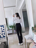 Qidongyinqing黑色彈力微喇牛仔褲女秋裝2025新款高腰顯瘦女款爆款女士喇叭褲子 黑色【長褲】薄絨 M 【建議99-115斤】 曬單實拍圖