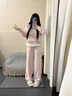 有棵樹(shù)女士睡衣女半邊絨加厚睡衣V領(lǐng)套頭抗靜電冬季情侶男士家居服套裝 【女款】粉瓷色 M 曬單實(shí)拍圖