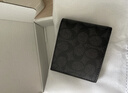 蔻馳（COACH）【品牌直供】男士短款折疊錢(qián)包卡包灰黑色拼色CY394 曬單實(shí)拍圖