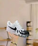 耐克（NIKE）定制球鞋 Air Force 1 空軍一號 工業(yè)現場(chǎng) 噴繪潑墨 男子板鞋情侶 白色 定制鞋款 不可退換 40 只售正品 假一賠b 曬單實(shí)拍圖