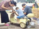 HIMEILI兒童電動摩托車可坐雙人遙控三輪車1-6歲男女孩寶寶可駕駛玩具車 黃色雙驅(qū)+12V9A+軟座+遙控 曬單實拍圖