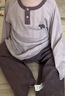 巴厘小豬男童睡衣春秋季女童內衣套裝純棉寶寶兩件套嬰幼兒衣服兒童家居服 藕灰 110 曬單實(shí)拍圖