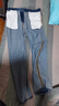 GXG男裝 不規則分割彎刀水洗錐型牛仔褲休閑褲長(cháng)褲子2025夏季新品 藍色 XL (32) 曬單實(shí)拍圖