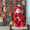 G.DUCKKIDS小黃鴨周歲禮服男寶寶抓周衣服女漢服百日宴百天滿(mǎn)月嬰兒套裝夏季 紅色+香囊 90 建議1~2歲【 80-90cm】cm 曬單實(shí)拍圖