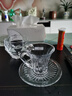 FANCYCHIC英式水晶咖啡杯150ml家用耐熱茶杯透明創(chuàng)意玻璃水具手把杯 卡布奇諾咖啡杯(1件配碟) 150ml 曬單實拍圖
