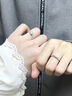 Grace Girl一克拉培育鉆石銀情侶戒指結求訂婚鉆戒紀念日生日禮物送女友老婆 銀培育鉆石對戒（女戒1克拉+男戒） 曬單實(shí)拍圖