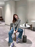鹿依檸休閑褲女裝套裝2025秋冬新款韓版時(shí)尚氣質(zhì)小香風(fēng)毛衣顯瘦牛仔褲子 灰色開(kāi)衫+牛仔褲子 M 曬單實(shí)拍圖