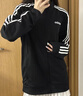 adidas休閑舒適三條紋立領(lǐng)夾克外套男裝秋季阿迪達(dá)斯官方輕運(yùn)動(dòng) 黑色/白(推薦選大一碼) M 曬單實(shí)拍圖