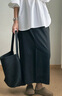 MUJI女式不易沾水彈力直筒裙長(cháng)半身裙女裙子25年冬季女裝BE1Z1A5A 黑色 M （160/66A） 曬單實(shí)拍圖