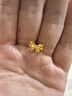 世紀緣黃金耳飾女蝴蝶結耳飾足金5G公主結花絲耳釘時(shí)尚生日禮物 1.57g 曬單實(shí)拍圖