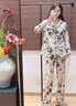 mybody輕奢品牌女士睡衣女春秋純棉長(cháng)袖秋季大碼休閑中年媽媽秋冬家居服 53082茶灰杏 M (160)建議體重80-100斤 曬單實(shí)拍圖