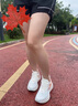 安踏（ANTA）毒刺6女鞋運動鞋子女春夏季減震回彈網(wǎng)面休閑鞋透氣輕便跑步鞋 象牙白/蜜桃橙【毒刺5】 38 曬單實拍圖