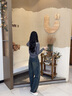 美麗衣櫥（BEAUTIFUL WARDROBE）2025秋季時(shí)尚高腰闊腿牛仔褲女小個(gè)子直筒潮流褲子女設(shè)計(jì)感 曬單實(shí)拍圖