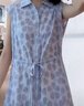 Marc O'Polo/MOP 2025夏季新款肌理?xiàng)l紋腰部抽繩收腰顯瘦連衣裙女休閑裙子 藍(lán)白印花S68 XS 曬單實(shí)拍圖