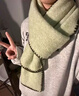 BIBK日本圍巾秋冬季女灰粉毛絨圍脖韓系氛圍感保暖護(hù)頸披肩外搭2025新 粉色 曬單實(shí)拍圖