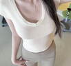 FitonTon無(wú)痕內衣女帶胸墊吊帶細肩帶內衣夏薄款抹胸防走光外穿無(wú)鋼圈背心 曬單實(shí)拍圖