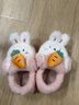 妙翡新款兒童棉拖鞋冬季卡通可愛(ài)女生毛絨立體兔子小童幼兒園包跟拖鞋 632-633-兔子胡蘿卜 15.5 16-17碼鞋內長(cháng)15.5cm鞋底24-25 曬單實(shí)拍圖