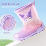 Hello Kitty兒童雨鞋女童中筒防滑雨靴美樂(lè )蒂小孩寶寶水鞋 炫彩紅 200mm  曬單實(shí)拍圖