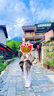 逸兼披肩圍巾女秋冬季旅游百搭保暖圍巾復(fù)古水墨畫花紋加厚流蘇斗篷 斗篷披肩【山水畫-卡其】 （100*150cm左右） 曬單實(shí)拍圖
