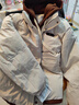肯奈迪（KENNAIDI）冬季棉服假兩件男款寬松休閑加厚保暖棉衣外套日系潮流連帽棉襖子 米白色 L 【160CM-170CM】 曬單實(shí)拍圖
