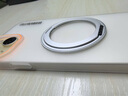 暴走【解壓磁吸旋轉支架】適用蘋果15plus手機殼 iPhone15plus保護套 柔砂膚感透色輕薄簡約硬殼柔霧白 曬單實拍圖