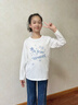千丫丫純棉白色女童長(cháng)袖t恤2025新款秋季中大童洋氣打底衫上衣兒童衣服 白色-涂鴉字母 140 cm 兒童尺碼推薦【54-68斤】 曬單實(shí)拍圖