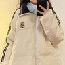 托瑪菲短款羽絨棉服女冬季2025年新款韓系寬松棉衣外套加厚高中學(xué)生棉襖 米白色 S 推薦【80-105斤】 曬單實(shí)拍圖