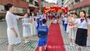 羅蒙女童漢服超仙旗袍夏款兒童古裝新中式國風(fēng)唐裝中秋演出服 藍色140 曬單實(shí)拍圖