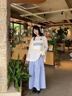 衣品元長(cháng)袖t恤女潮流衣服女裝夏季新款2025女款t恤衫上衣半袖正肩罩衫 白色 均碼 （80-135斤） 曬單實(shí)拍圖