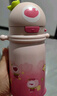 babycare草莓兒童保溫杯嬰幼兒寶寶水杯吸管杯學(xué)飲杯外出水壺兒童水杯 贈直通吸嘴-背帶款引力洋紅 450ml 曬單實(shí)拍圖
