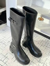 ZHR長(cháng)筒靴子女冬不過(guò)膝厚底騎士靴復古西部旅游加絨女靴BL323A黑色37 曬單實(shí)拍圖