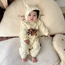 迪士尼（Disney）百天照親子裝新款高端衛衣親子服一家三口嬰兒爬服小月齡全家福 杏色毛圈衛衣（7004） 110 童 曬單實(shí)拍圖