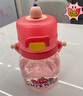 babycare兒童水杯寶寶喝水防摔兒童吸管杯霸王龍雙飲口大肚杯-600ml維爾粉 曬單實(shí)拍圖