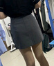 沐霓 灰色半身西裝包臀裙夏季短裙子女士裝a字高腰帶百搭職業(yè)面試顯瘦 半身裙【灰色含腰帶-85-105斤】 曬單實(shí)拍圖