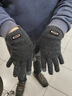 男士手套冬季加絨加厚保暖可觸屏冬天防寒騎行針織毛線(xiàn)加大碼手套 常規單層#灰色 曬單實(shí)拍圖