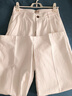 馬登復古白色休閑褲女夏秋季純棉寬松直筒工裝褲百搭顯瘦慵懶闊腿褲 白色 M 曬單實(shí)拍圖